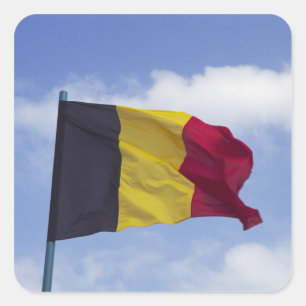 Belgische Flagge RF) Quadratischer Aufkleber