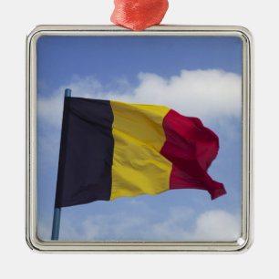belgische Flagge (RF) Silbernes Ornament