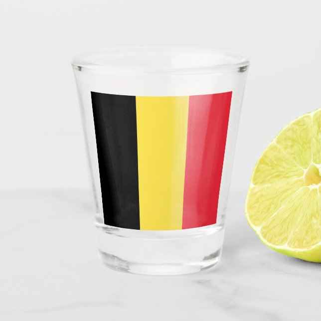 belgische Flagge Schnapsglas (Vorderseite)