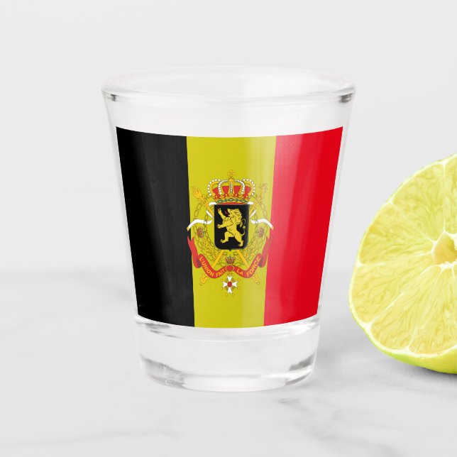 Belgische Flagge Schnapsglas (Vorderseite)
