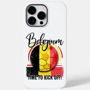 Belgische Fußballflagge, Vintager Fußball-Sport Case-Mate iPhone 14 Pro Max Hülle