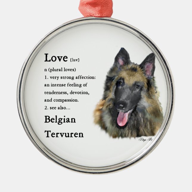 Belgische Liebe Tervuren Silbernes Ornament (Vorne)