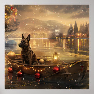 Belgische Malinoi Weihnachtsfeiertage Poster