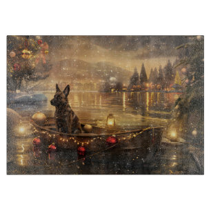 Belgische Malinoi Weihnachtsfeiertage Schneidebrett