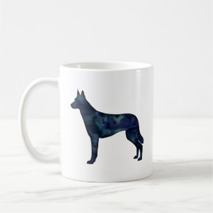 Belgische Malinois Black Watercolor-Silhouette Kaffeetasse
