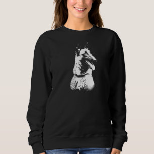 Belgische Malinois Hunde Gesicht Minimalistische S Sweatshirt