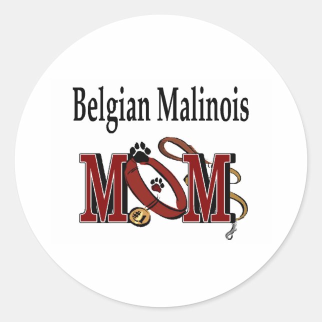 Belgische Malinois-Hunde-MAMA Runder Aufkleber (Vorderseite)