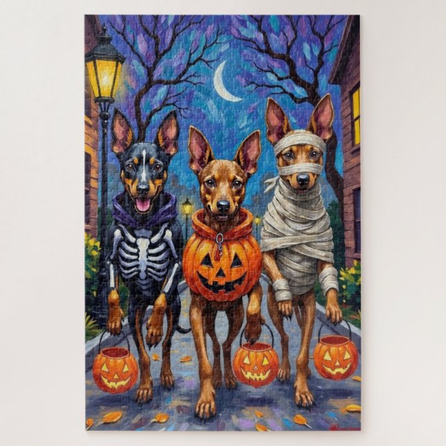 Belgische Malinois Hunde Trick-or-Treating Hallowe Puzzle (Vertikal)