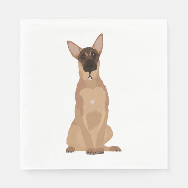Belgische Malinois Illustration! Serviette (Vorderseite)
