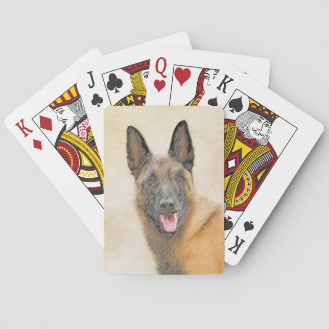 Belgische Malinois-Malerei - Niedliche Original Hu Spielkarten (Rückseite)