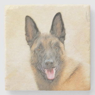 Belgische Malinois-Malerei - Niedliche Original Hu Steinuntersetzer