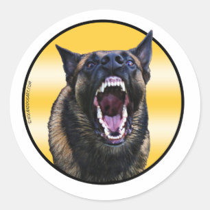Belgische Malinois "Maligator" Runder Aufkleber
