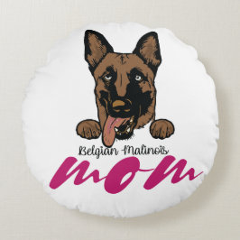 Belgische Malinois-Mama Rundes Kissen