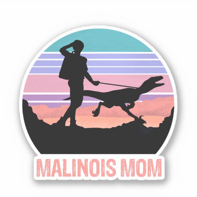 Belgische Malinois Velociraptor Maliraptor-Mama Aufkleber (Vorderseite)