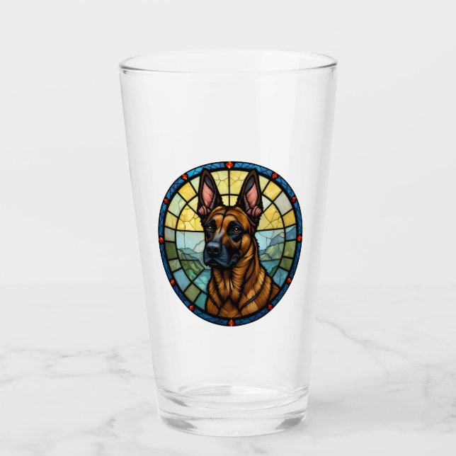 Belgische Malinois-Verkleidung Glas (Vorderseite)
