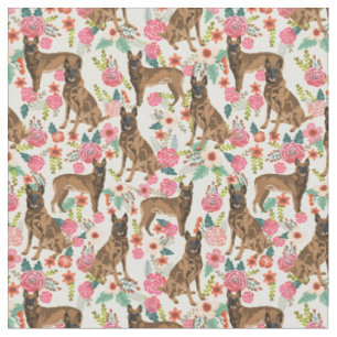 Belgische Malinois Vintage Blumencreme Stoff