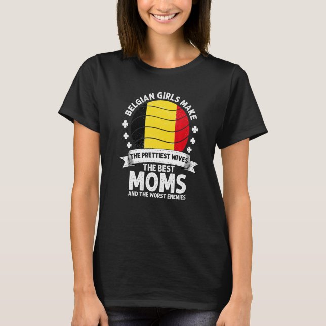 Belgische Mama Belgien Mütter Day Mama Belgisch Am T-Shirt (Vorderseite)