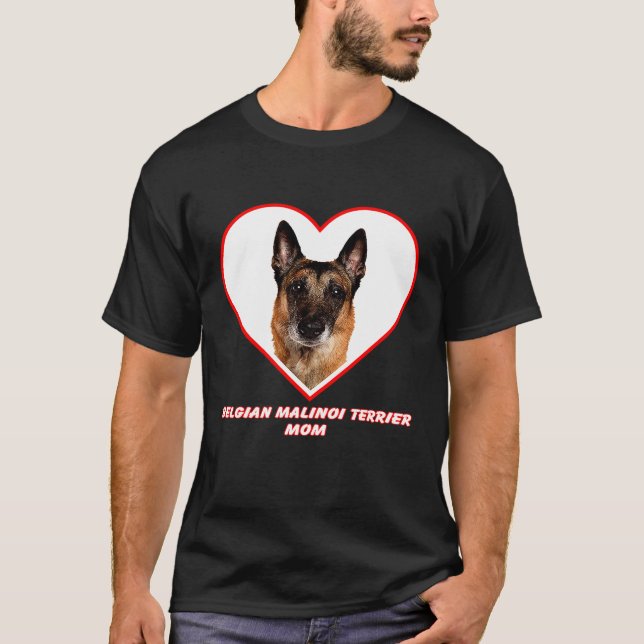 Belgische Mama Malinoi Hunde T-Shirt (Vorderseite)