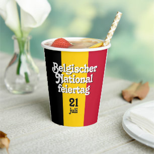 Belgische Nationalfeiertag-Fahne Pappbecher