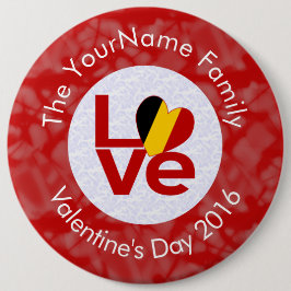 Belgische Rote Buchstaben LIEBE Weiß auf Rot Button