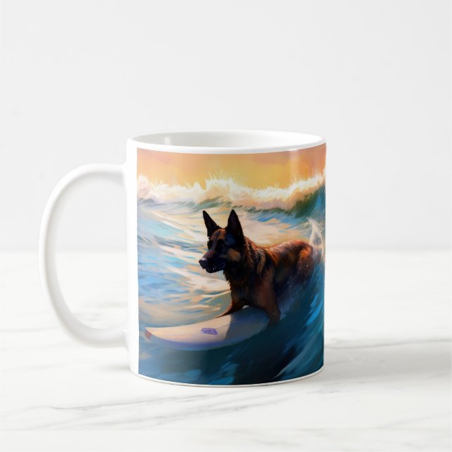 Belgische Schäfer-Strandmalerei Kaffeetasse (Links)