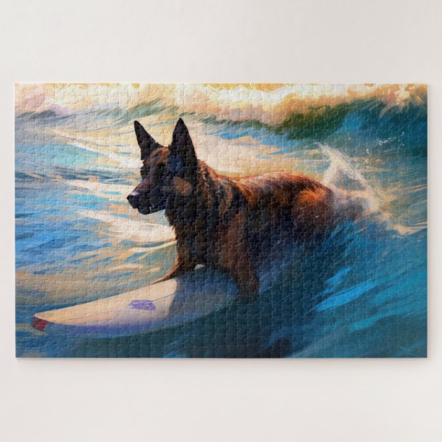 Belgische Schäfer-Strandmalerei Puzzle (Horizontal)