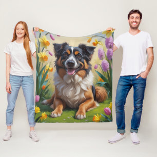 Belgische Schäferfrühlingsblumen Malerei Fleecedecke