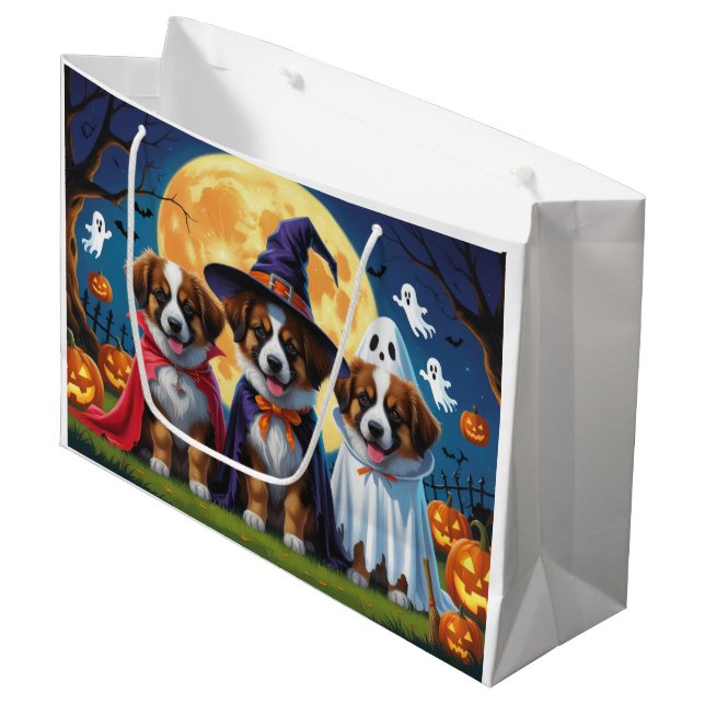 Belgische Schäferhunde Pumpkin Halloween Funny Große Geschenktüte (Vorderseite Schrägansicht)