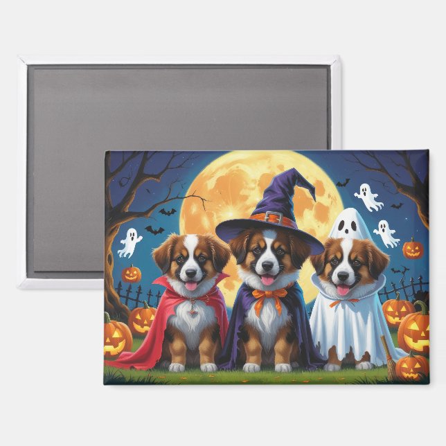 Belgische Schäferhunde Pumpkin Halloween Funny Magnet (Vorderseite/Rückseite)