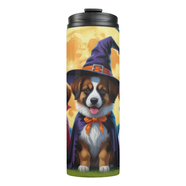 Belgische Schäferhunde Pumpkin Halloween Funny Thermosbecher (Vorderseite)
