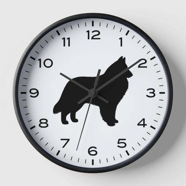 Belgische Schäferhunde-Silhouette Uhr (Vorderseite)