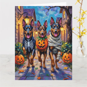 Belgische Schäferhunde - Trick-or-Treating Hallowe Karte