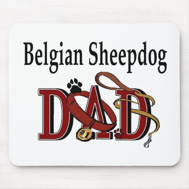 Belgische Schafhunde Groenendael Vater Geschenke Mousepad (Vorne)