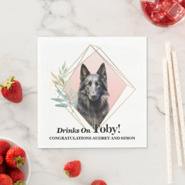 Belgische Schafhunde Hochzeit von Napkins mit Hund Serviette