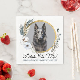 Belgische Schafhunde Hochzeit von Napkins mit Hund Serviette
