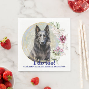 Belgische Schafhunde Hochzeit von Napkins mit Hund Serviette