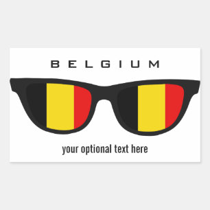 Belgische Schattenaufkleber Rechteckiger Aufkleber
