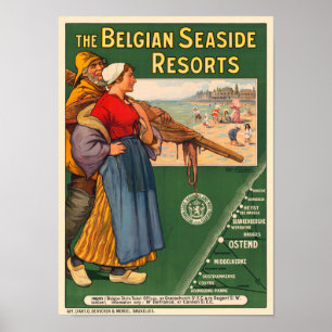 Belgische Seaside Resorts Vintage Poster 1910