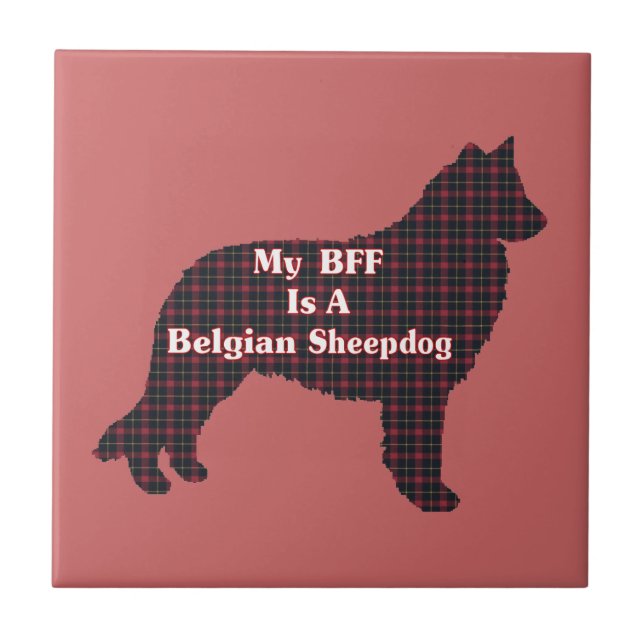 Belgische Sheepdog-BESTE FREUNDIN Fliese (Vorderseite)