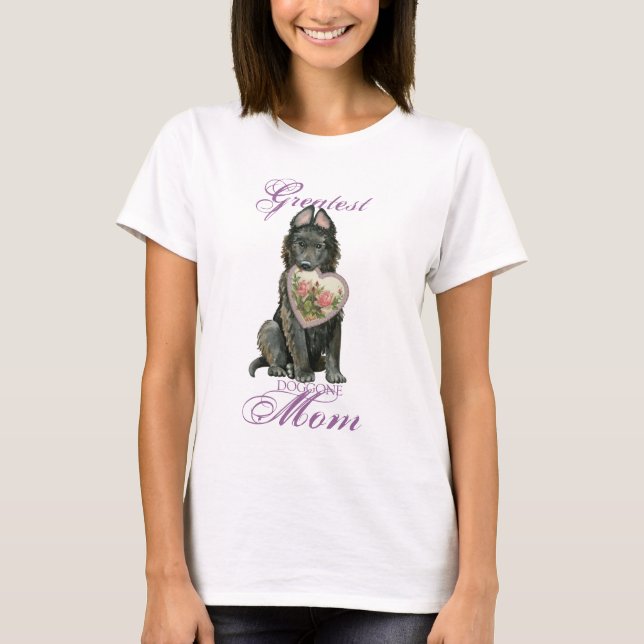 Belgische Sheepdog-Herz-Mama T-Shirt (Vorderseite)