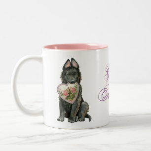 Belgische Sheepdog-Herz-Mama Zweifarbige Tasse