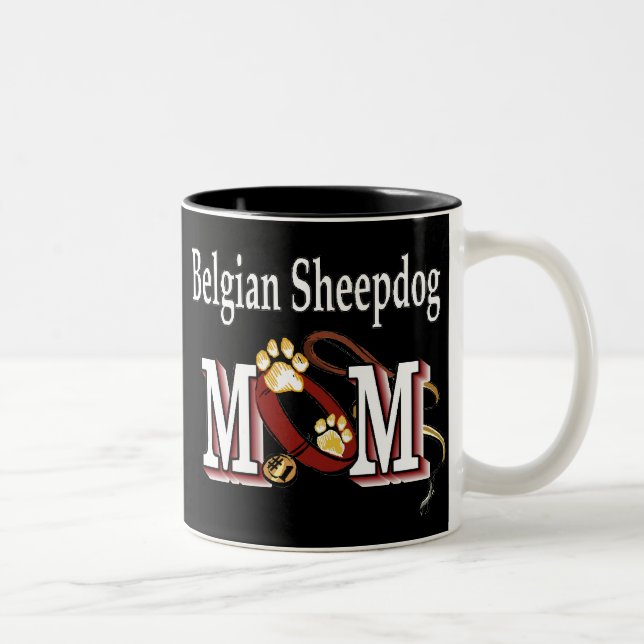 Belgische Sheepdog-MAMA Zweifarbige Tasse (Rechts)