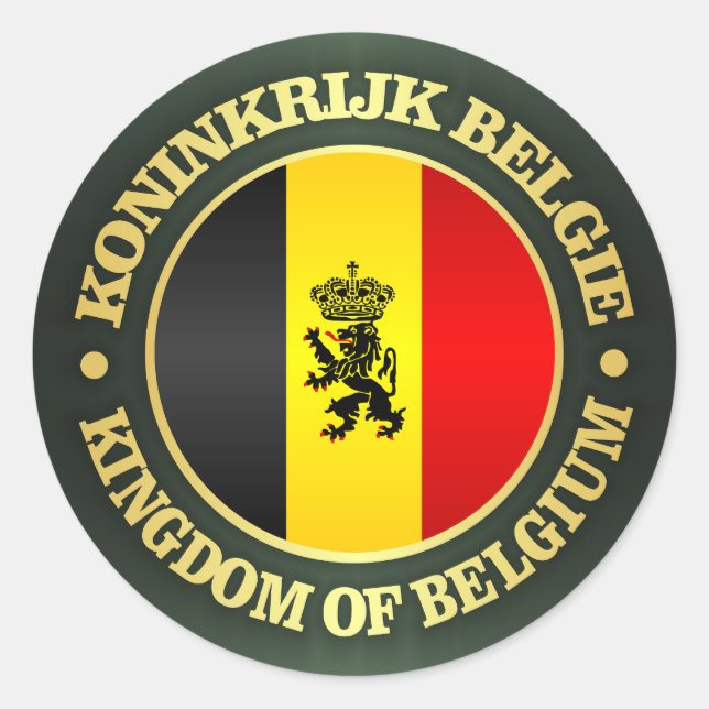 Belgische Staats-Fahne Runder Aufkleber (Vorderseite)