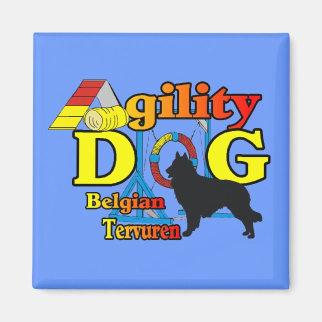 Belgische Tervuren Agility Shirts Geschenke Magnet (Vorne)