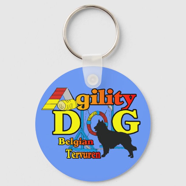 Belgische Tervuren Agility Shirts Geschenke Schlüsselanhänger (Vorderseite)