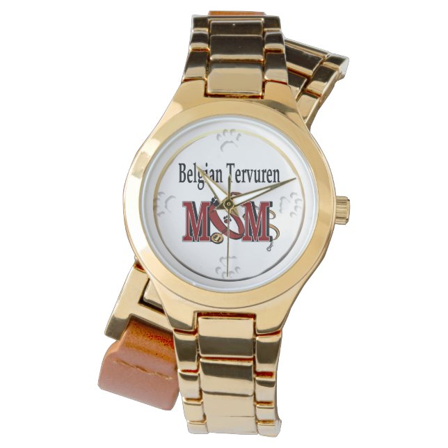 Belgische Tervuren Dog MAMA Armbanduhr (Vorderseite)