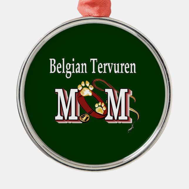 Belgische Tervuren Dog MAMA Ornament Aus Metall (Vorne)