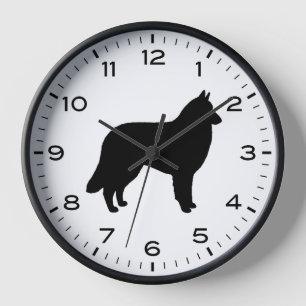 Belgische Tervuren Dog Silhouette Uhr