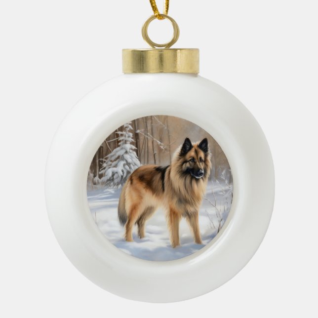 Belgische Tervuren lassen es Weihnachten Keramik Kugel-Ornament (Vorderseite)