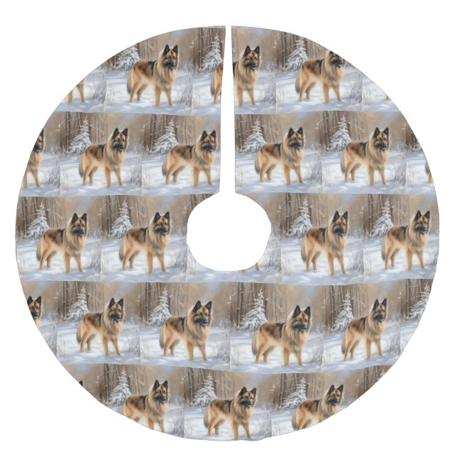 Belgische Tervuren lassen es Weihnachten Polyester Weihnachtsbaumdecke (Vorderseite)